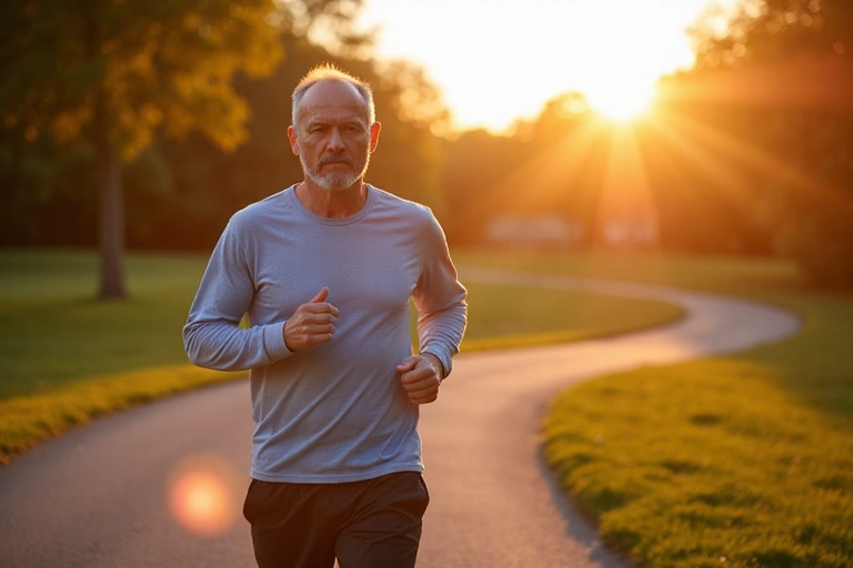 Man doing light exercise outdoors